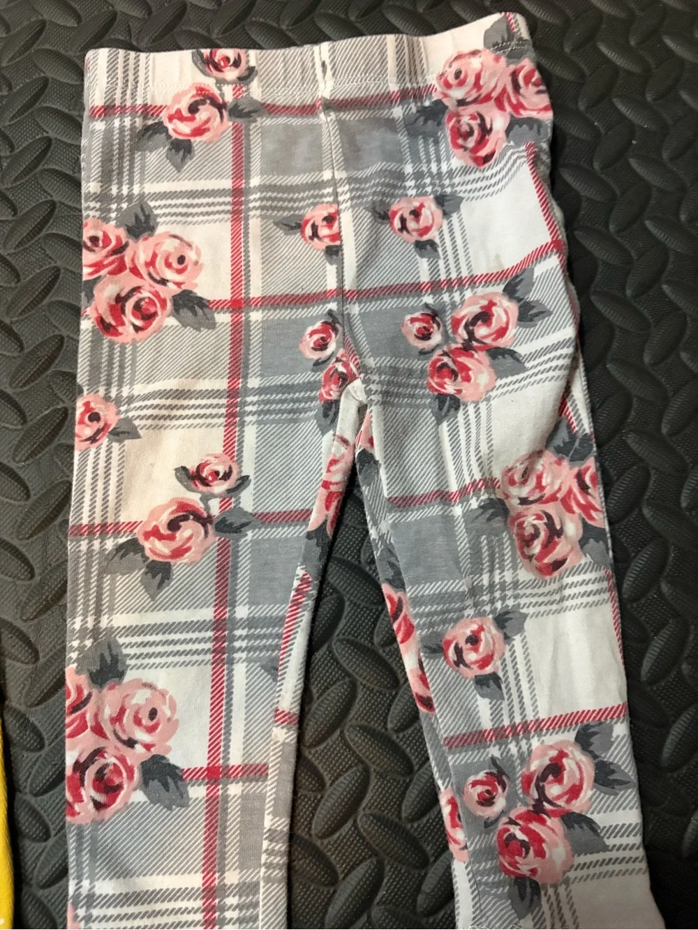Girls' Yellow Polka Dot & Floral Leggings - Kids Bottoms